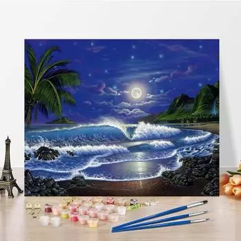 Ручная роспись DIY Картина по номерам Цифровая картина маслом Холст Цифры Картина маслом Украшение дома 40x50cm no frame