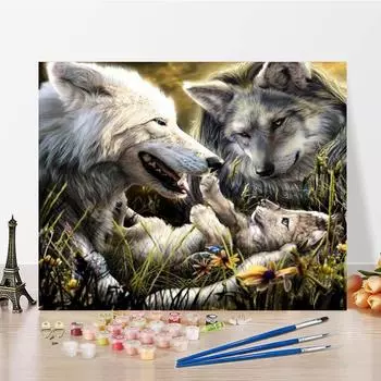 Ручная роспись DIY Картина по номерам Цифры Картина маслом Домашнее украшение Цифровая живопись маслом Холст 40x50cm no frame