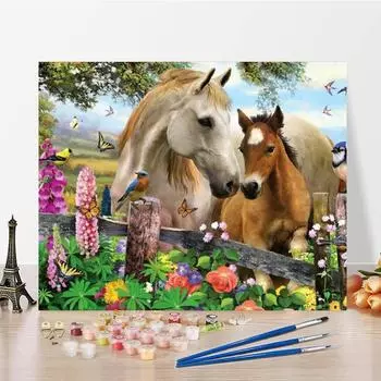 Ручная роспись DIY Картина по номерам Картина маслом Цифровая картина маслом Холст Украшение дома