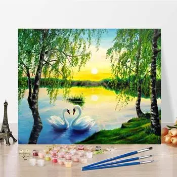 Ручная роспись DIY Картина по номерам Картина маслом на холсте Украшение дома Цифровая картина маслом 40x50cm no frame