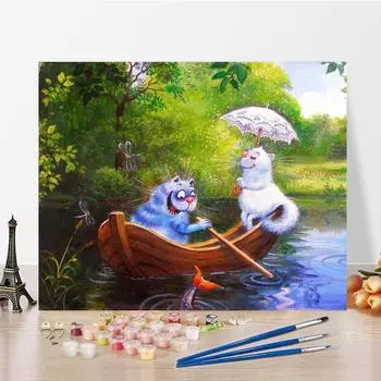 Ручная роспись DIY Картина по номерам Картина маслом Холст Цифровая картина маслом Украшение дома 40x50cm no frame