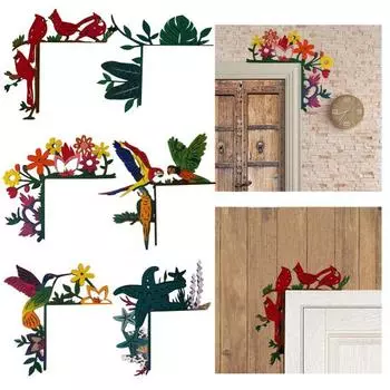 Ручная роспись дверной уголок украшения колибри цветок листья морская звезда силуэт дверная рама знак входная дверь топпер няня настенный художественный орнамент E