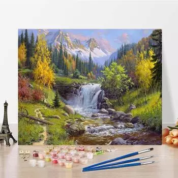 Ручная роспись на холсте, домашнее украшение, цифры, масляная живопись, цифровая живопись маслом, сделай сам, живопись по номерам 40x50cm no frame