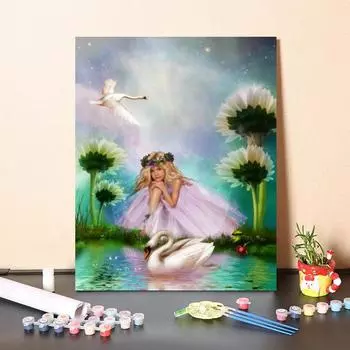 Ручная роспись холста Картина по номерам Декомпрессия Домашнее украшение DIY Цифровая живопись маслом 40x50cm no frame