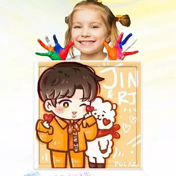 Ручная роспись маслом по номерам 20x20 см для детей, развитие хобби, детский рисунок, обучение рисованию детей 20x20cm no Frame