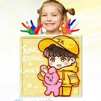 Ручная роспись маслом по номерам 20x20 см для детей, развитие хобби, обучение рисованию детей, детский рисунок 20x20cm no Frame