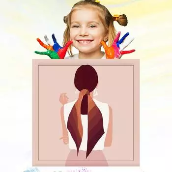 Ручная роспись маслом по номерам 20x20 см для детей, обучение рисованию, развитие хобби, детский рисунок 20x20cm no Frame