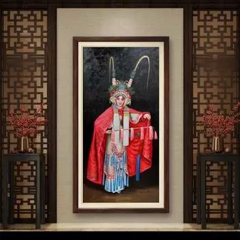 Ручная роспись маслом текстура реплика картины персонаж опера гостиная чайный домик декоративная живопись 80*160cm