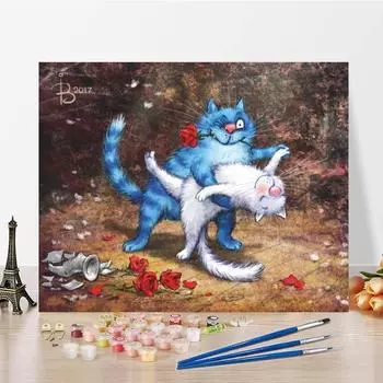 Ручная роспись на холсте, цифровая картина маслом, сделай сам, картина по номерам, картина маслом, украшение для дома 40x50cm no frame