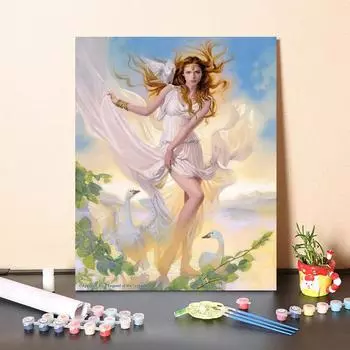 Ручная роспись на холсте, декомпрессионная картина по номерам, украшение дома, сделай сам, цифровая картина маслом 40x50cm no frame
