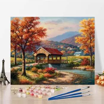 Ручная роспись на холсте с цифрами, картина маслом, цифровая картина маслом, сделай сам, картина по номерам, украшение для дома 40x50cm no frame