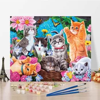 Ручная роспись на холсте с цифрами Картина маслом Цифровая картина маслом Украшение дома DIY Картина по номерам 40x50cm no frame