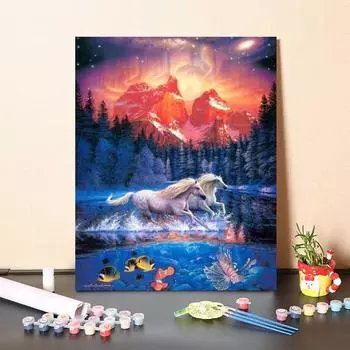 Ручная роспись на холсте, украшение для дома, сделай сам, картина по номерам, картина маслом, цифровая картина маслом 40x50cm no frame