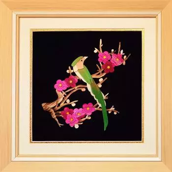 Ручная роспись соломы, соломенная трость, горячая роспись, сливовый зимородок 25cm*25cm*2cm