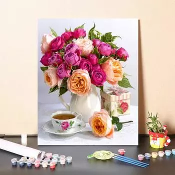 Ручная роспись, украшение дома, холст, картина, сделай сам, цифровая картина маслом, декомпрессионная картина по номерам 40x50cm no frame