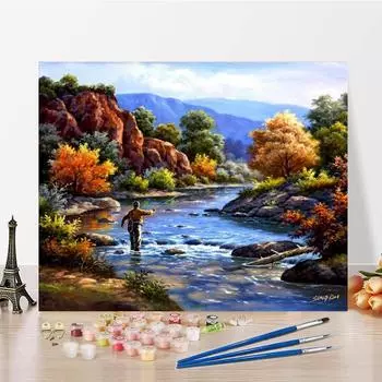 Ручная роспись украшения дома DIY картина по номерам холст цифровая картина маслом цифры картина маслом 40x50cm no frame