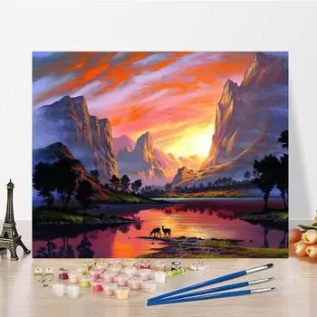 Ручная роспись украшения дома DIY картина по номерам картина маслом холст цифровая картина маслом 40x50cm no frame