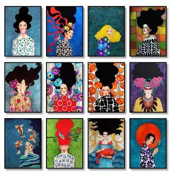 Ручная роспись в скандинавском стиле, картина на холсте с персонажами, современный художественный постер Cuadros и принты, декор для дома, гостиной, без рамки 21cm30cm NoFrame