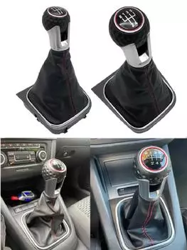 Ручная ручка переключения передач автомобиля, 5/6 скоростей, рычаг переключения передач, гетры для Volkswagen VW Golf 6 MK6 GTI GTD R20 2005-2014