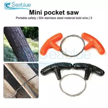 Ручная ручная стальная проволочная пила для улицы, инструменты для выживания, ручная цепная пила, портативный инструмент для путешествий, кемпинга, аварийное снаряжение, комплекты стальной проволоки Orange