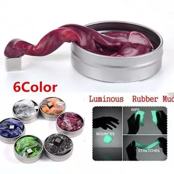 Ручная шпаклевка, слизь, игровое тесто, магнитное/чувствительное к температуре/светящаяся резиновая грязь, игрушки из полимерной глины синий
