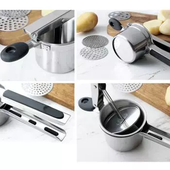 Ручная силиконовая ручка из нержавеющей стали, соковыжималка для картофеля, пищевая дробилка, распродажа товаров серебряный