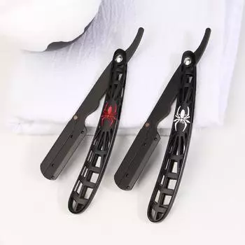 Ручная складная бритва старого образца, персонализированная полая ручка из цинкового сплава, держатель лезвия для бритья, бритва для укладки волос из нержавеющей стали. box-packed красный