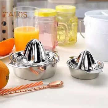 Ручная соковыжималка для лимона и апельсина, портативный ручной пресс, соковыжималка для цитрусовых из нержавеющей стали для домашней кухни S Round