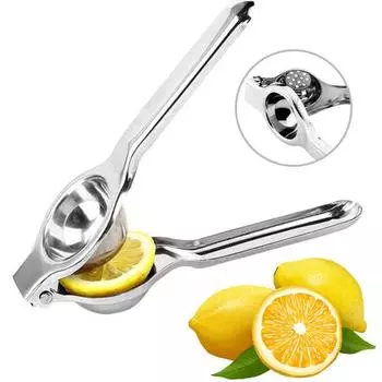Ручная соковыжималка для лимона, соковыжималка для фруктов, удобная ручка из нержавеющей стали, легко чистящаяся соковыжималка для лимона без косточек серебряный