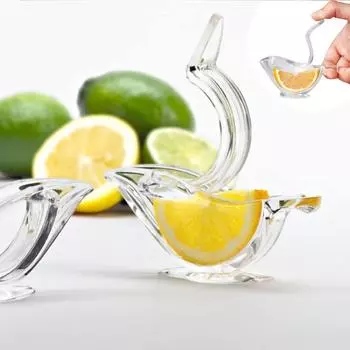 Ручная соковыжималка для ломтиков лимона, 2 шт., зажим для лимона элегантной формы, портативная прозрачная соковыжималка, подходит для дома, ресторана, бара