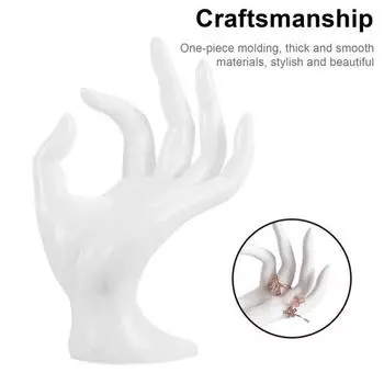 Ручная стойка для выставки товаров Гладкая и плоская декоративная пластиковая подставка для пальцев OK Модель руки для браслетов чёрный