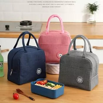 Ручная сумка Bento с милым мультяшным медведем, водонепроницаемая изоляционная сумка для обеда, офисный работник, толстая алюминиевая фольга, термосумка для холодного пикника 23*21*13cm