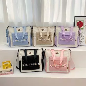 Ручная сумка через плечо, большая вместимость, студенческая сумка, повседневный универсальный рюкзак для поездок на работу, сумка через плечо, многофункциональная, легкая сумка для боли розовый