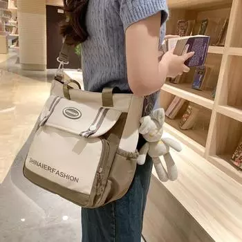 Ручная сумка через плечо большой емкости для студентов, пригородная большая сумка, сумка через плечо для девочек красный