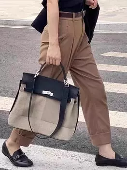 Ручная сумка-тоут для женщин, новая высококачественная текстура, нейлоновая ткань, клетчатая, сращивающаяся, легкая, роскошная сумка через плечо 35x12x19cm белый