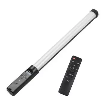 Ручная светодиодная видеотрубка, заполняющая лампа для фотосъемки, лампа 3200K-5500K с регулируемой яркостью, встроенная батарея чёрный