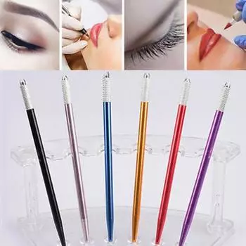 Ручная татуировка из сплава Fog Eyebrow Lip Line Semi Permanent Beauty Makeup Tool розовый