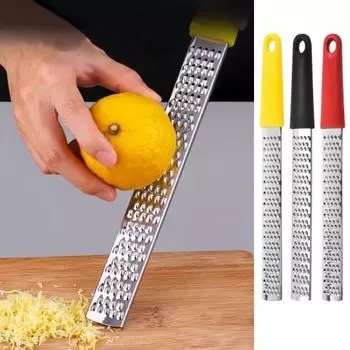 Ручная терка из нержавеющей стали с эргономичной ручкой, безопасный инструмент для посудомоечной машины Zester, острая кухонная терка для лимонов, лаймов, имбиря, сыра жёлтый