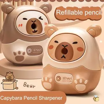 Ручная точилка для карандашей Capybara Kawaii, не требует электричества, канцелярские принадлежности для офиса и школы, милый дизайн в виде животных