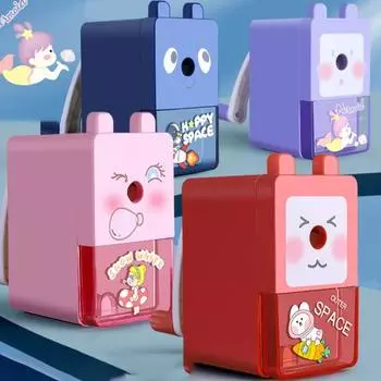 Ручная точилка для карандашей, мультяшная быстрая заточка, милый кролик, астронавт, роторный резак для карандашей, студенческие принадлежности D