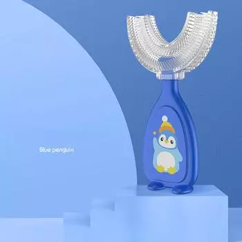 Ручная U-образная зубная щетка Sagit для детей, зубная щетка для чистки полости рта для детей S жёлтый