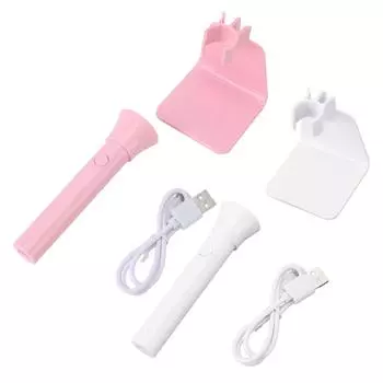 Ручная УФ-лампа для ногтей Мини-лампочка для ногтей Портативная светодиодная лампа для ногтей Перезаряжаемая сушилка для ногтей с 6 шт. Pink