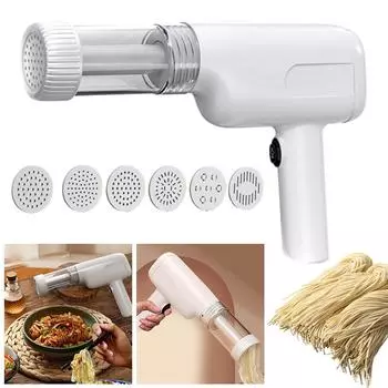 Ручная USB-машина для приготовления спагетти и лапши, делающая настоящую домашнюю лапшу, беспроводная машина для приготовления лапши с 5 видами пасты белый