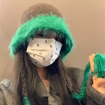 Ручная вязка из грубой шерсти, рыбацкая мужская шапка, детская шапка, осенне-зимняя уличная ветрозащитная теплая хитовая цветная модная вязаная шапка M56-58cm