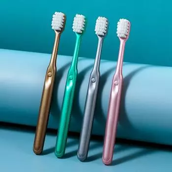 Ручная зубная щетка с гладкими краями, эргономичность, экологически чистая, большая контактная поверхность, безопасный уход за полостью рта, пластиковая зубная щетка с широкой головкой для дома розовый