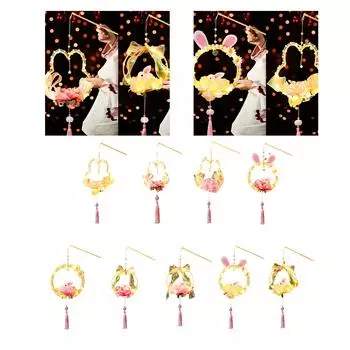 Ручное китайское украшение в виде кролика, отличительный набор фонарей в виде кроликов для осеннего фестиваля и празднования фонарей B