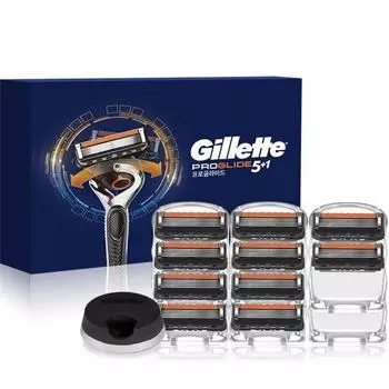 Ручное лезвие для бритвы Gillette Proglide 10р + подставка для бритвы, 1 комплект