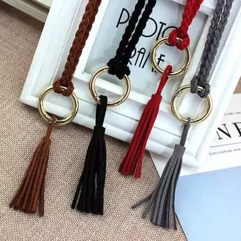 Ручное плетение поясной цепи с кольцом, женский пояс, веревка, пуховик, украшение для платья хаки