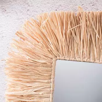 Ручное тканое подвесное зеркало из ротанга, инновационное художественное украшение, зеркала для макияжа, настенное зеркало для ванной комнаты, спальни