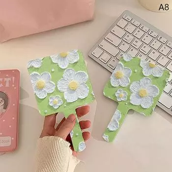 Ручное зеркало для макияжа, портативное маленькое зеркало, квадратные зеркала с ручкой, креативный дизайн, портативное зеркало, все необходимое для путешествий